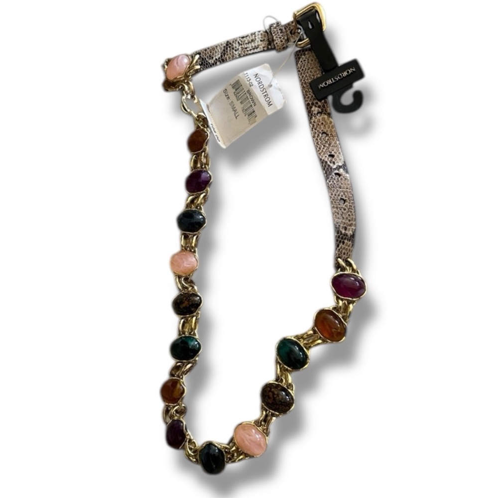 NORDSTROM Statement Belt Colorful Multi Vibrant Stone Embellished